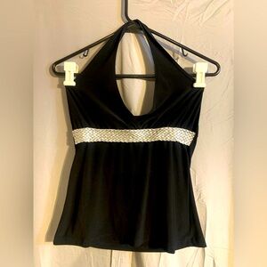 Black with Silver belt Halter top